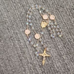 Aurora Borealis Bead Relic Holy Water  Rosary Sacred Heart Religious, Vintage